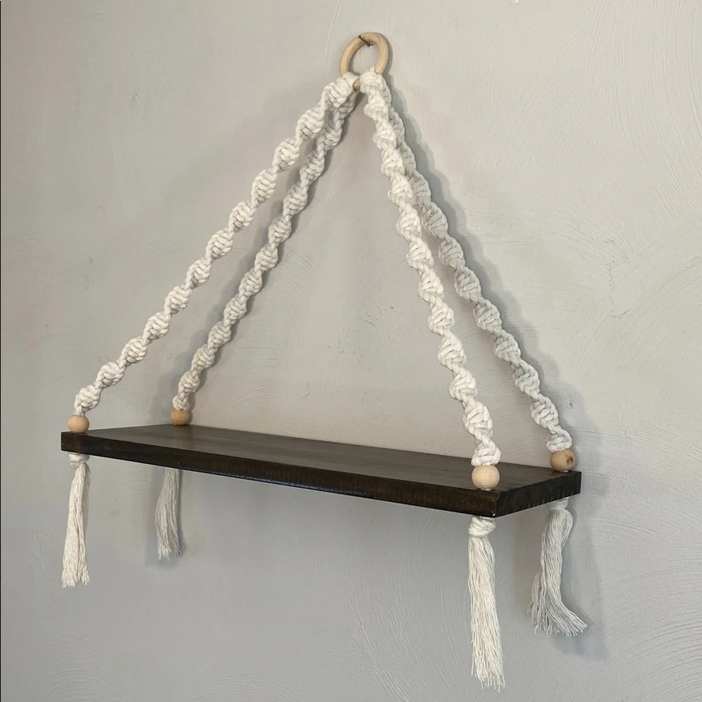 🪷Handmade Macrame Wall Shelf